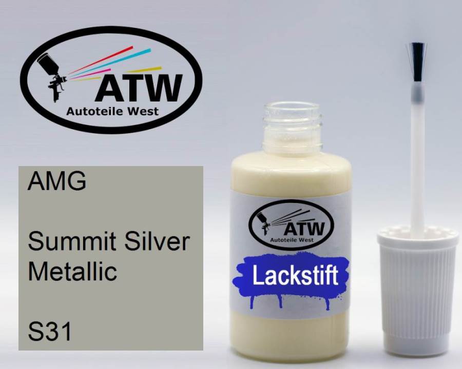 AMG, Summit Silver Metallic, S31: 20ml Lackstift, von ATW Autoteile West.